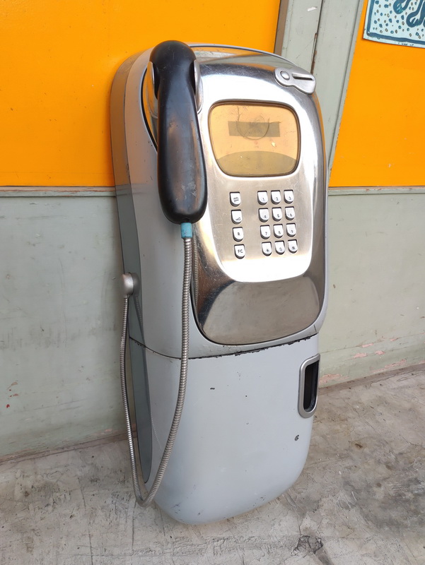 telefono cabina colgar monedas metal inox 76x30x23 1u